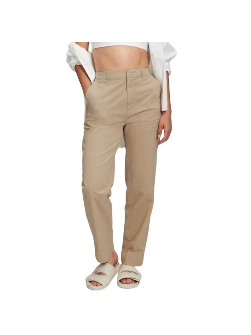 GAP Straight Up Straight Leg Mid Rise Stretch Khaki Tan Chino Pants